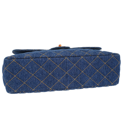Chanel * Blue Denim Jumbo Classic Flap Shoulder Bag