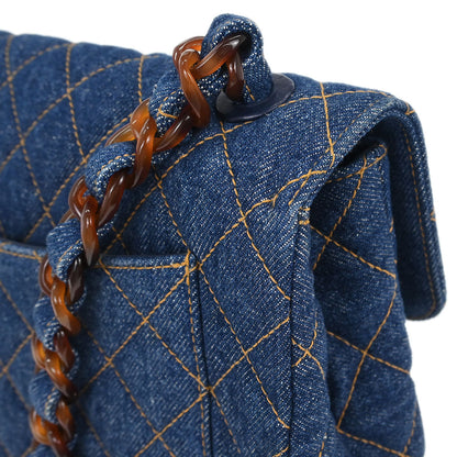 Chanel * Blue Denim Jumbo Classic Flap Shoulder Bag