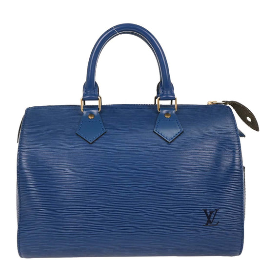 Louis Vuitton Blue Epi Speedy 25 Handbag M43015