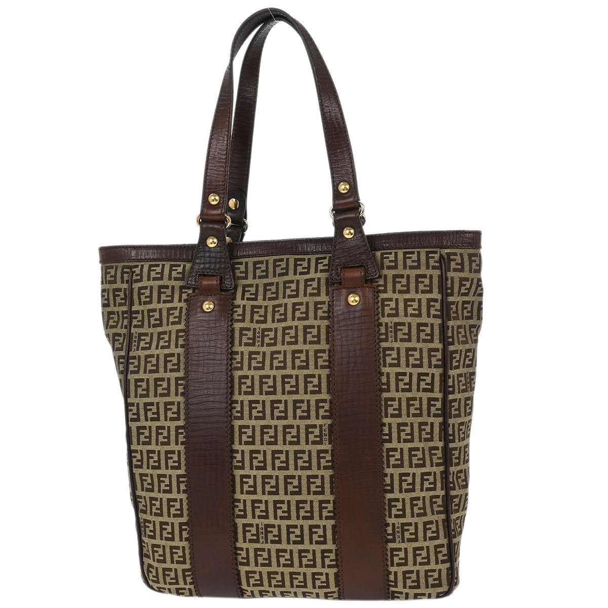 Fendi Brown Canvas Zucchino Tote Handbag