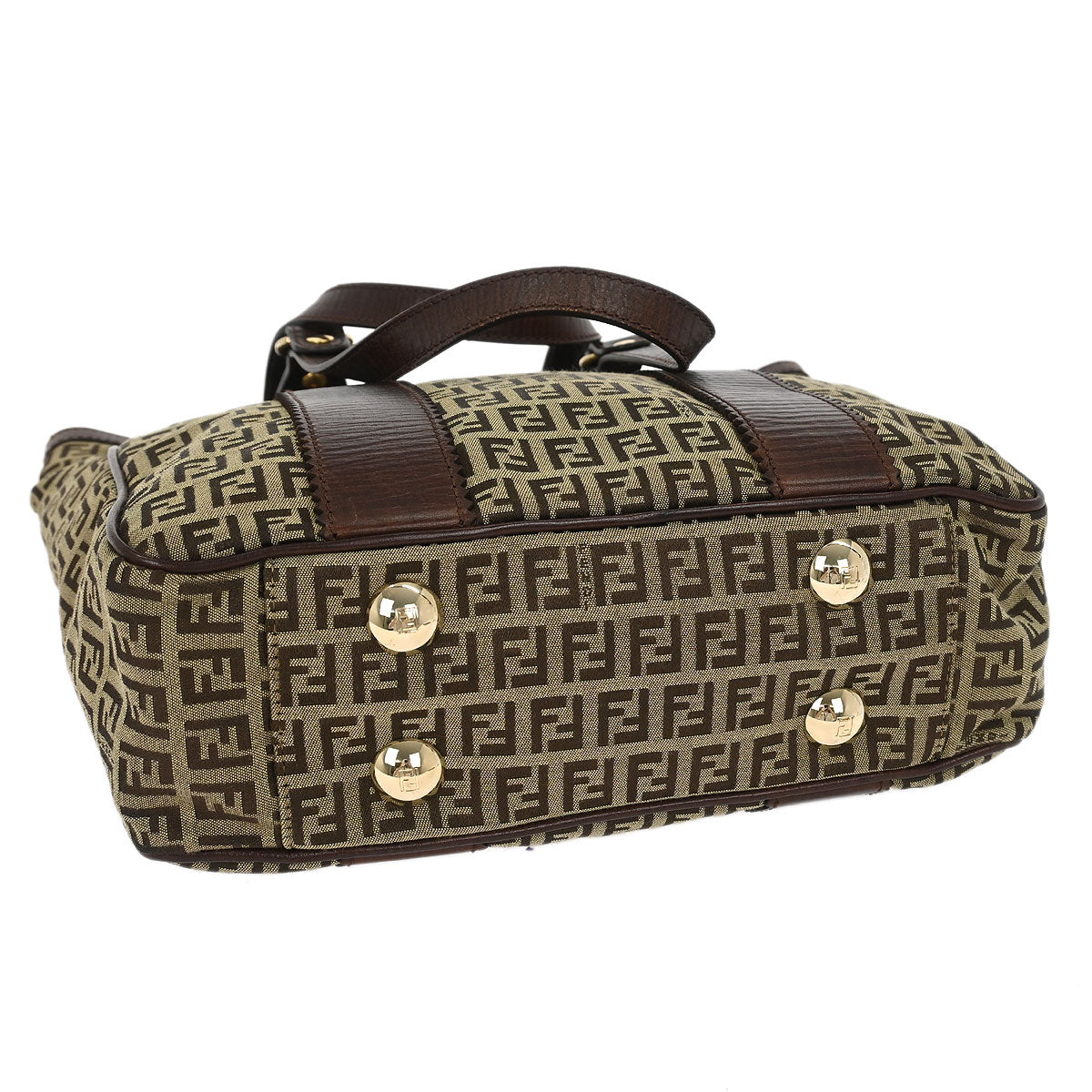 Fendi Brown Canvas Zucchino Tote Handbag