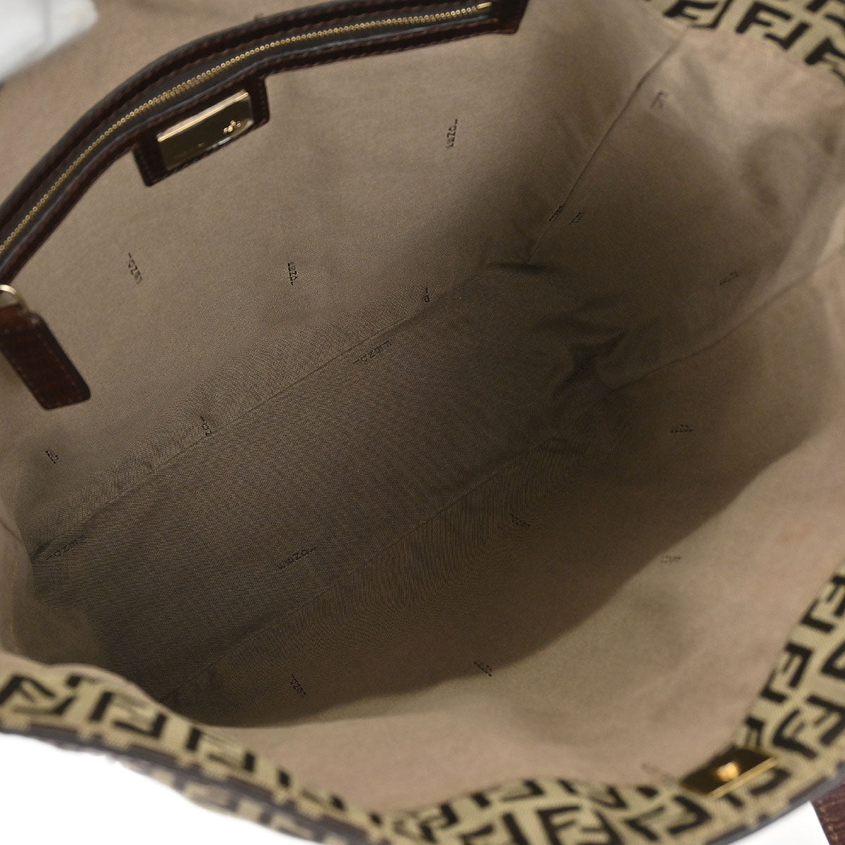Fendi Brown Canvas Zucchino Tote Handbag