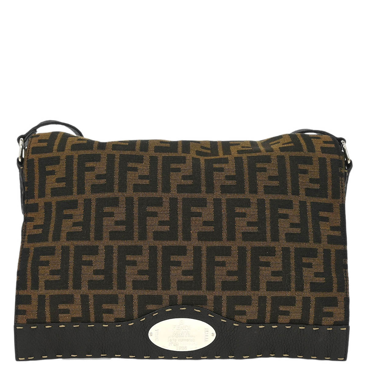Fendi Brown Zucca Messenger Shoulder Bag