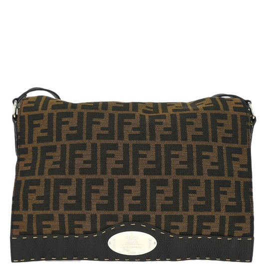 Fendi Brown Zucca Messenger Shoulder Bag