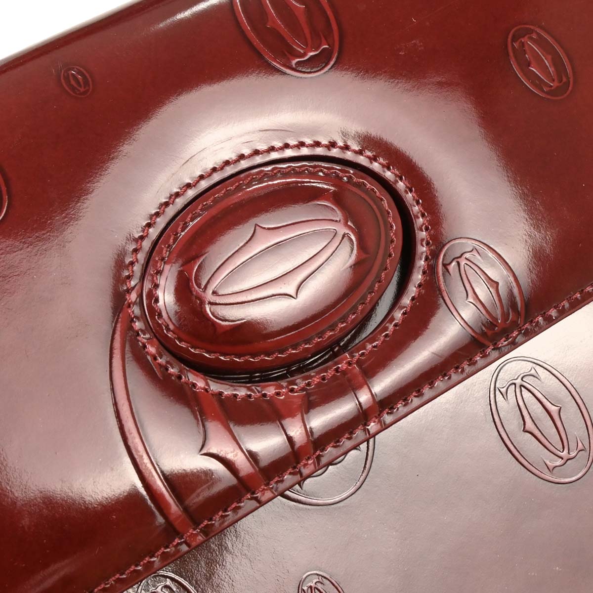 Cartier Bordeaux Patent Leather Happy Birthday Handbag