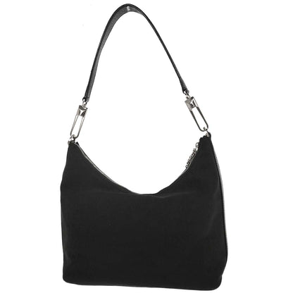 Bvlgari Black Canvas Logomania Hobo Handbag