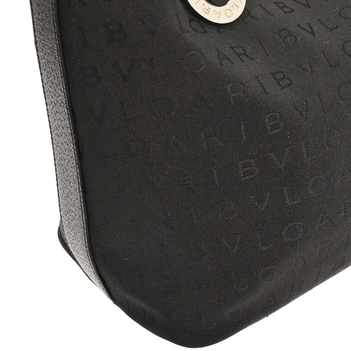 Bvlgari Black Canvas Logomania Hobo Handbag