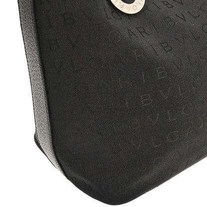 Bvlgari Black Canvas Logomania Hobo Handbag