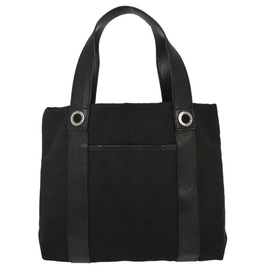 Bvlgari Black Canvas Logomania Tote Handbag