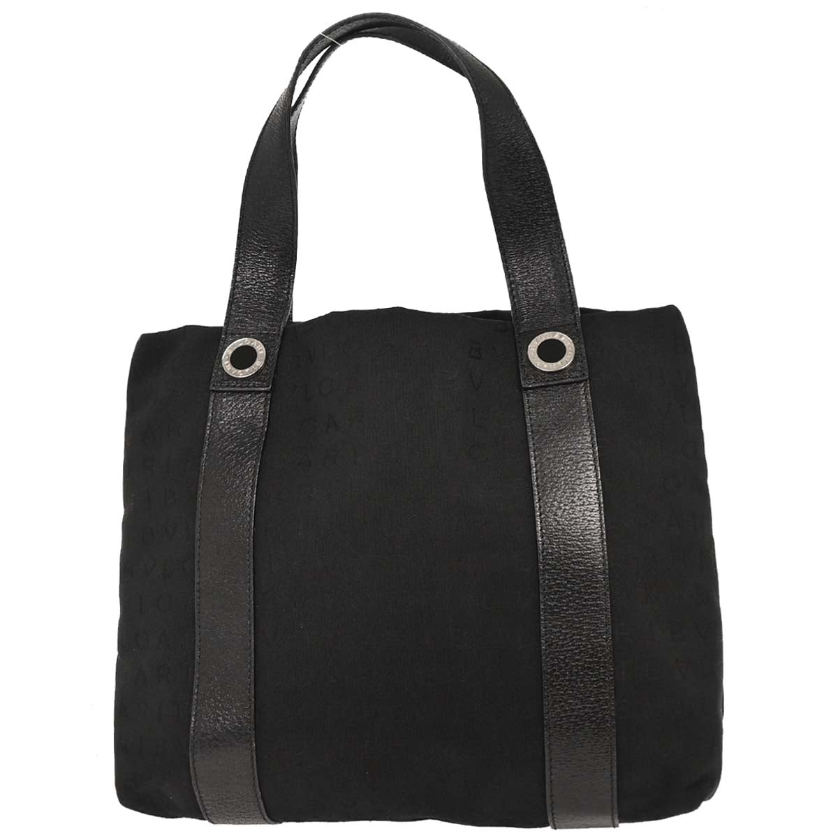 Bvlgari Black Canvas Logomania Tote Handbag