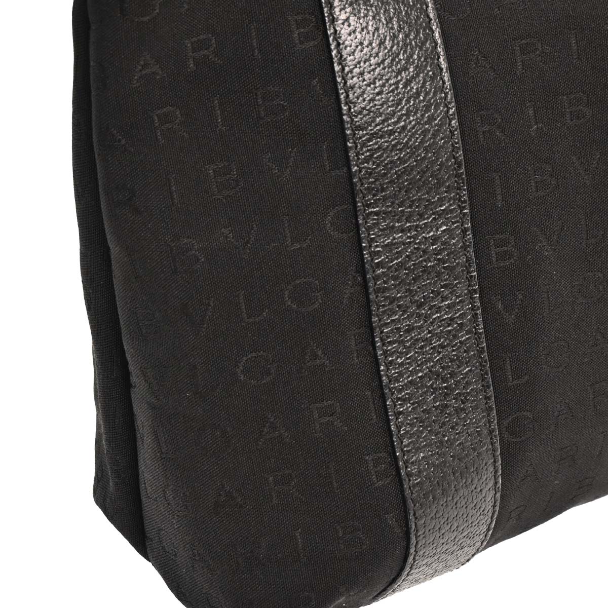 Bvlgari Black Canvas Logomania Tote Handbag
