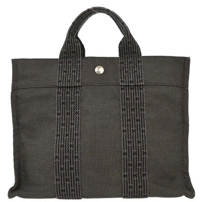 Hermes Gray Canvas Herline Tote PM Handbag
