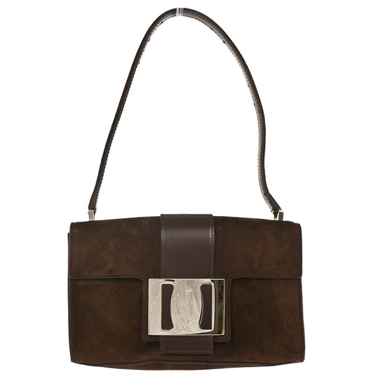 Salvatore Ferragamo Brown Suede Vara Handbag