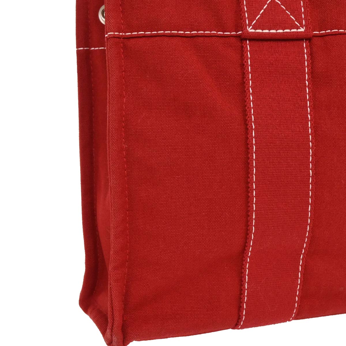 Hermes Red Canvas Deauville PM Tote Handbag