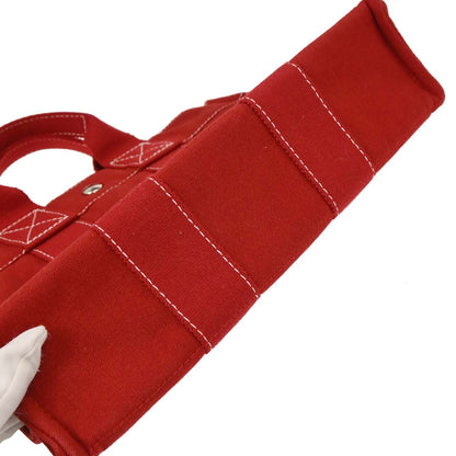 Hermes Red Canvas Deauville PM Tote Handbag