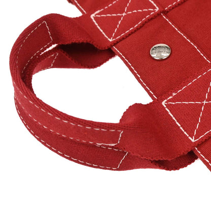 Hermes Red Canvas Deauville PM Tote Handbag