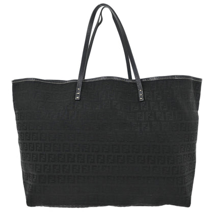 Fendi Black Canvas Zucchino Tote Handbag