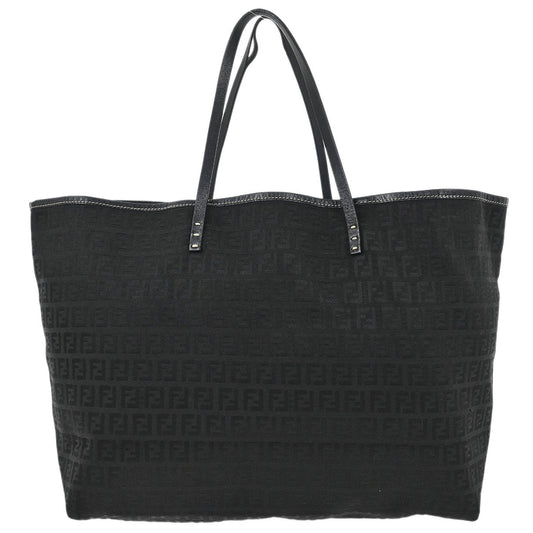 Fendi Black Canvas Zucchino Tote Handbag