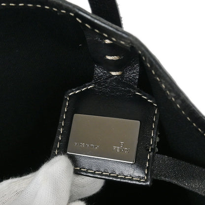 Fendi Black Canvas Zucchino Tote Handbag
