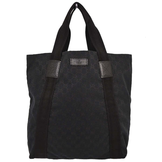 Gucci Black Canvas GG Tote Handbag
