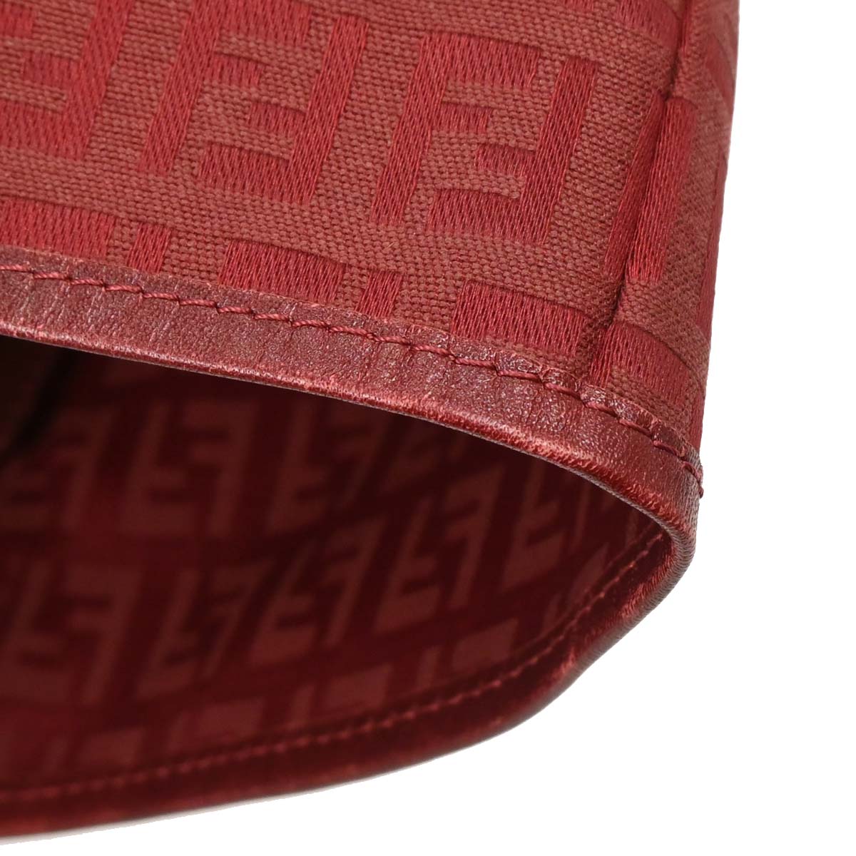 Fendi Red Canvas Zucchino Tote Handbag