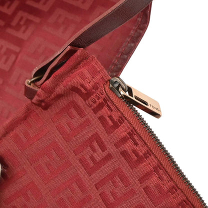 Fendi Red Canvas Zucchino Tote Handbag