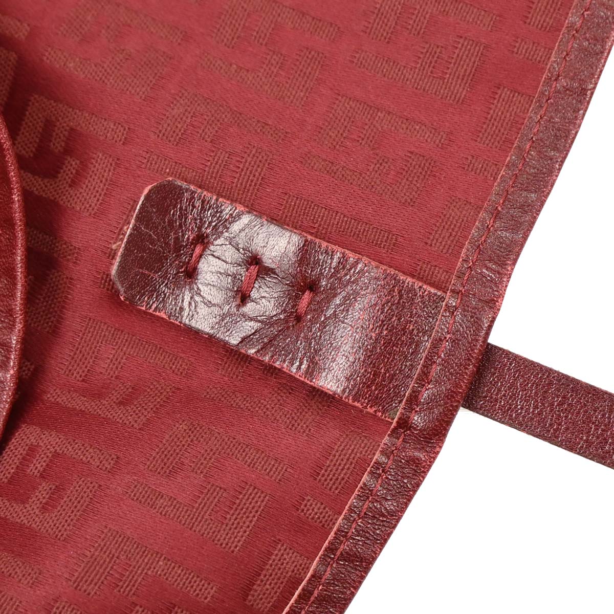 Fendi Red Canvas Zucchino Tote Handbag