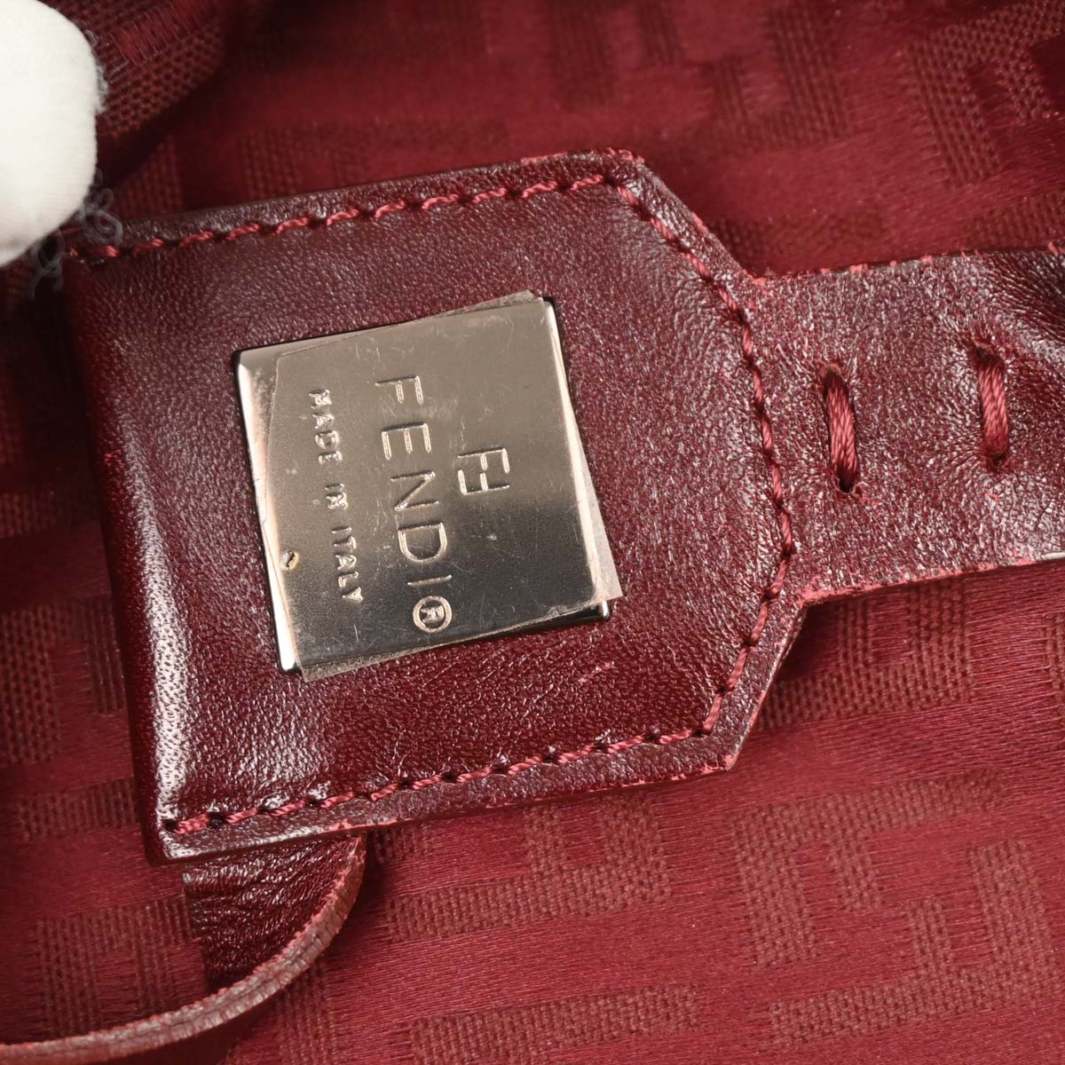Fendi Red Canvas Zucchino Tote Handbag