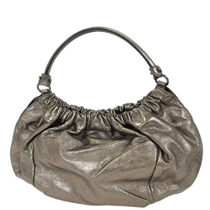 Salvatore Ferragamo Metallic Bronze Leather Vara Bow Handbag