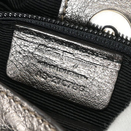 Salvatore Ferragamo Metallic Bronze Leather Vara Bow Handbag