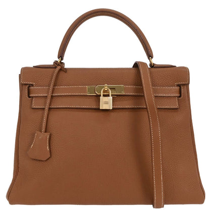 Hermes Gold Togo Kelly 32 Retourne 2way Shoulder Handbag