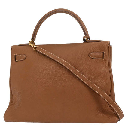 Hermes Gold Togo Kelly 32 Retourne 2way Shoulder Handbag