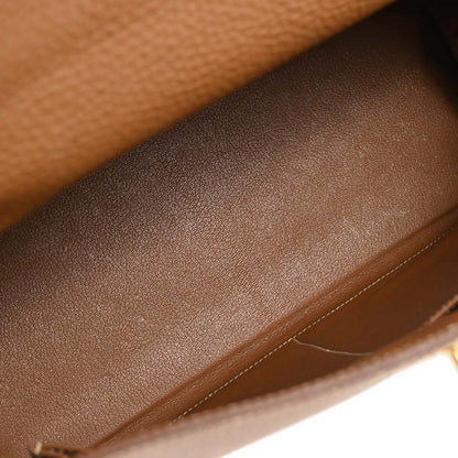Hermes Gold Togo Kelly 32 Retourne 2way Shoulder Handbag