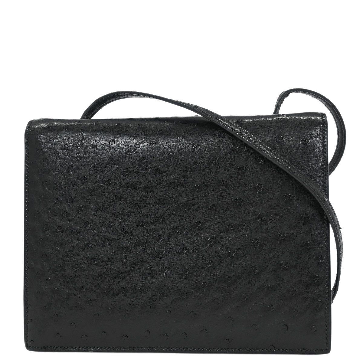 Hermes * Black Ostrich Shoulder Bag