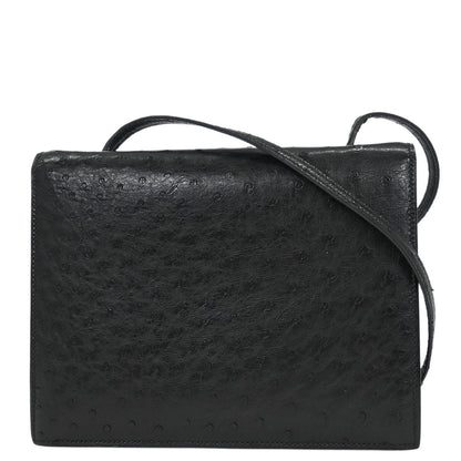 Hermes * Black Ostrich Shoulder Bag