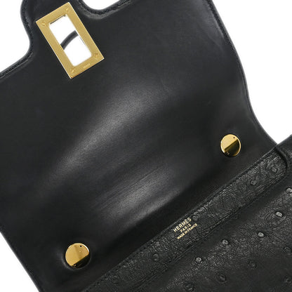Hermes * Black Ostrich Shoulder Bag