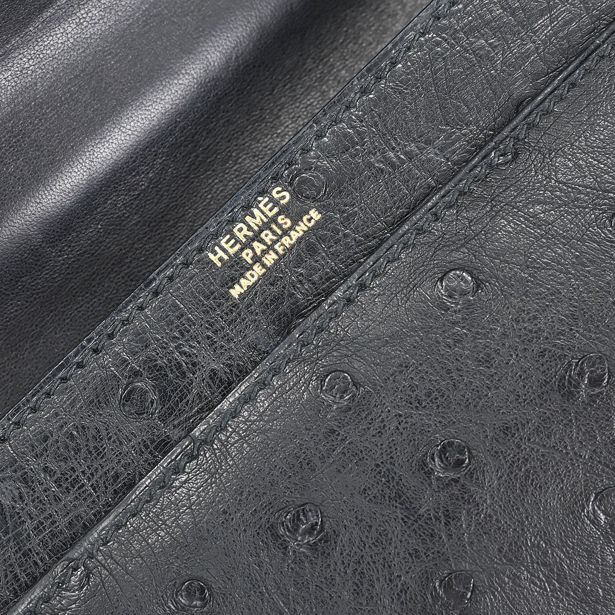 Hermes * Black Ostrich Shoulder Bag