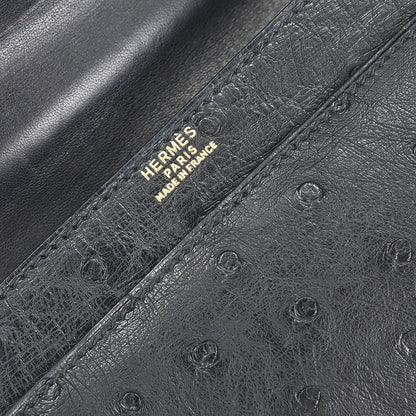 Hermes * Black Ostrich Shoulder Bag