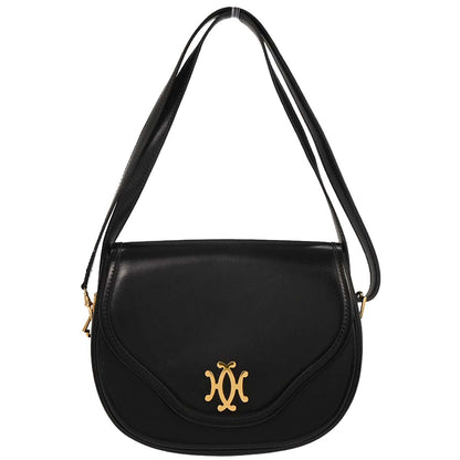 Hermes Black Box Calf Double H Shoulder Bag