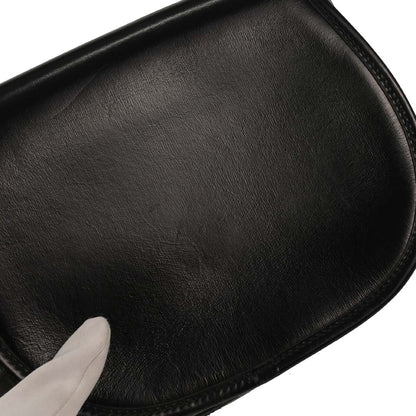 Hermes Black Box Calf Double H Shoulder Bag