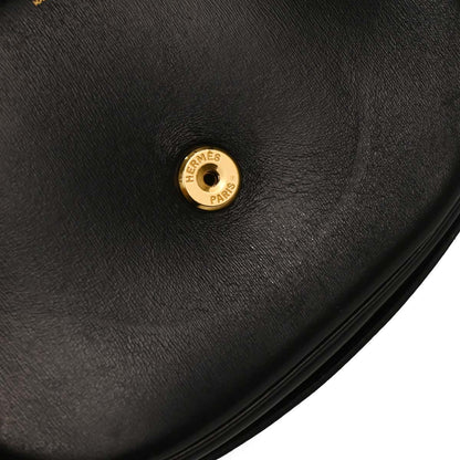 Hermes Black Box Calf Double H Shoulder Bag
