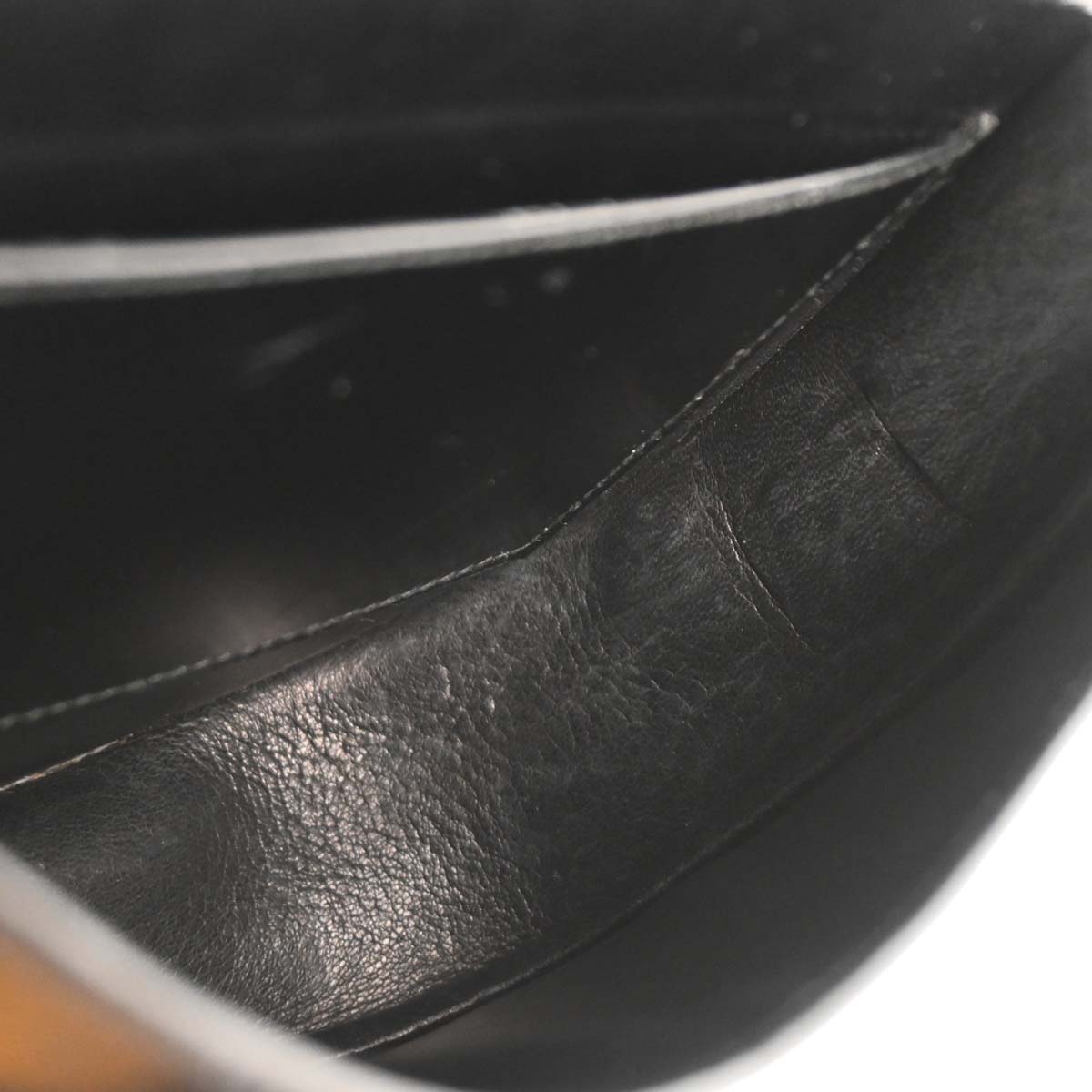 Hermes Black Box Calf Double H Shoulder Bag