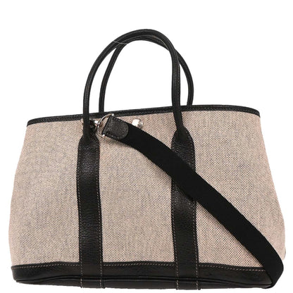 Hermes Gray Toile H Garden Party 30 TPM Tote Handbag