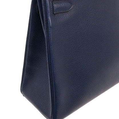 Hermes Blue Indigo Barenia Kelly 32 Retourne 2way Shoulder Handbag