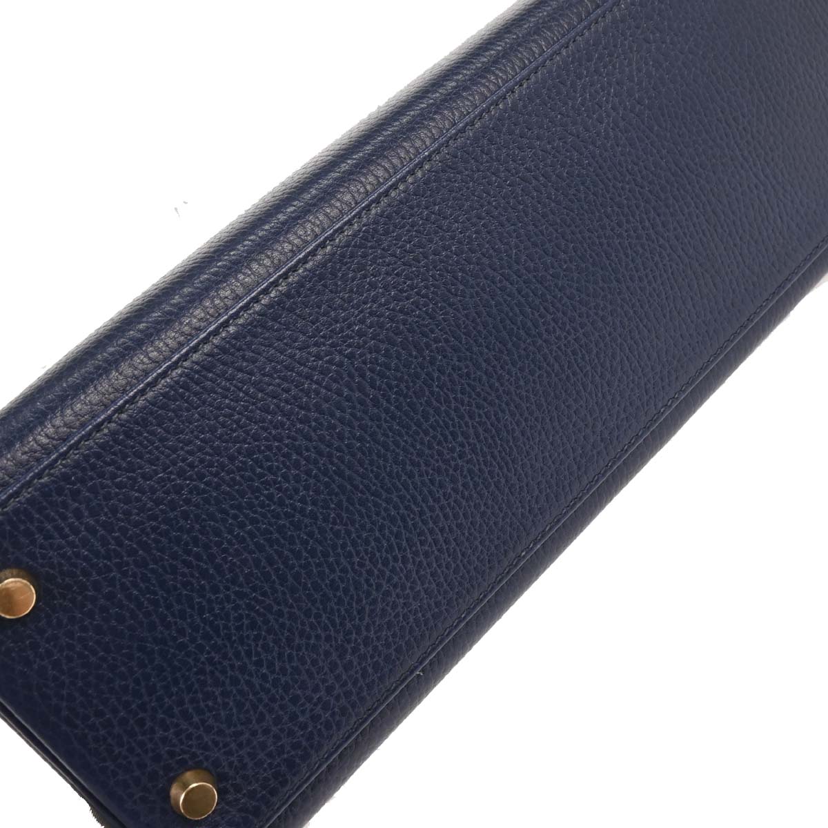 Hermes Blue Indigo Barenia Kelly 32 Retourne 2way Shoulder Handbag