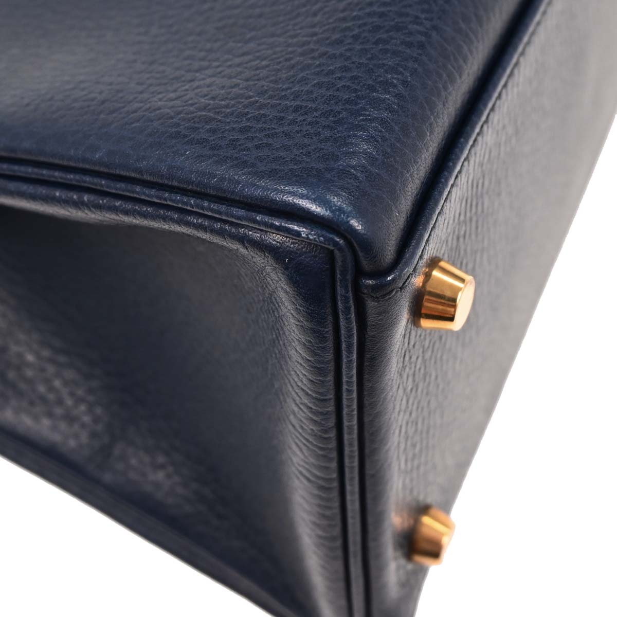 Hermes Blue Indigo Barenia Kelly 32 Retourne 2way Shoulder Handbag