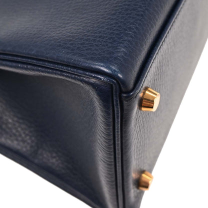 Hermes Blue Indigo Barenia Kelly 32 Retourne 2way Shoulder Handbag