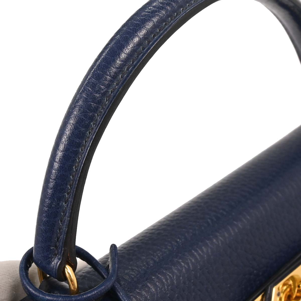 Hermes Blue Indigo Barenia Kelly 32 Retourne 2way Shoulder Handbag