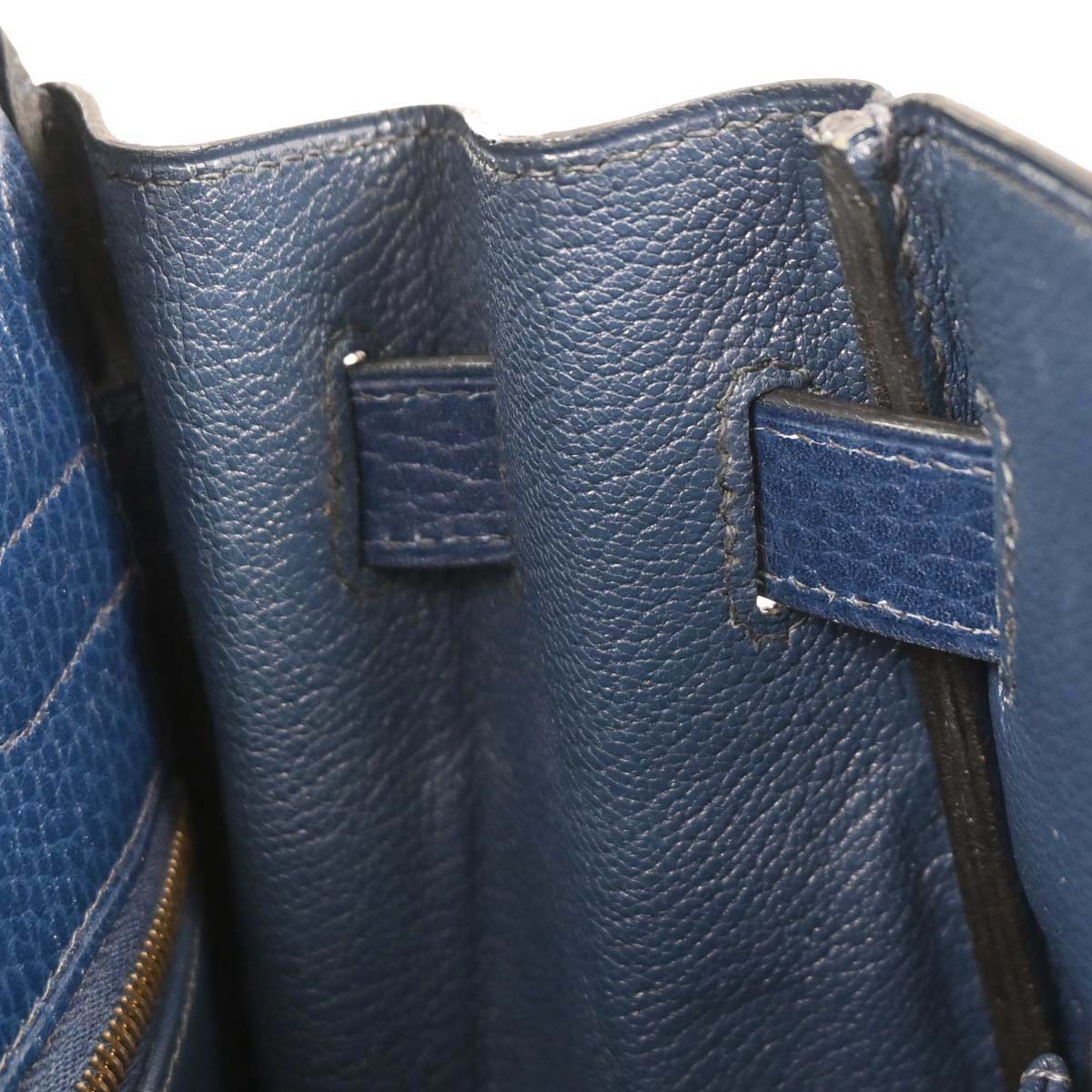 Hermes Blue Indigo Barenia Kelly 32 Retourne 2way Shoulder Handbag