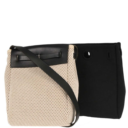 Hermes Beige Black Toile GM Officier Herbag TPM 2 in 1 Shoulder Bag